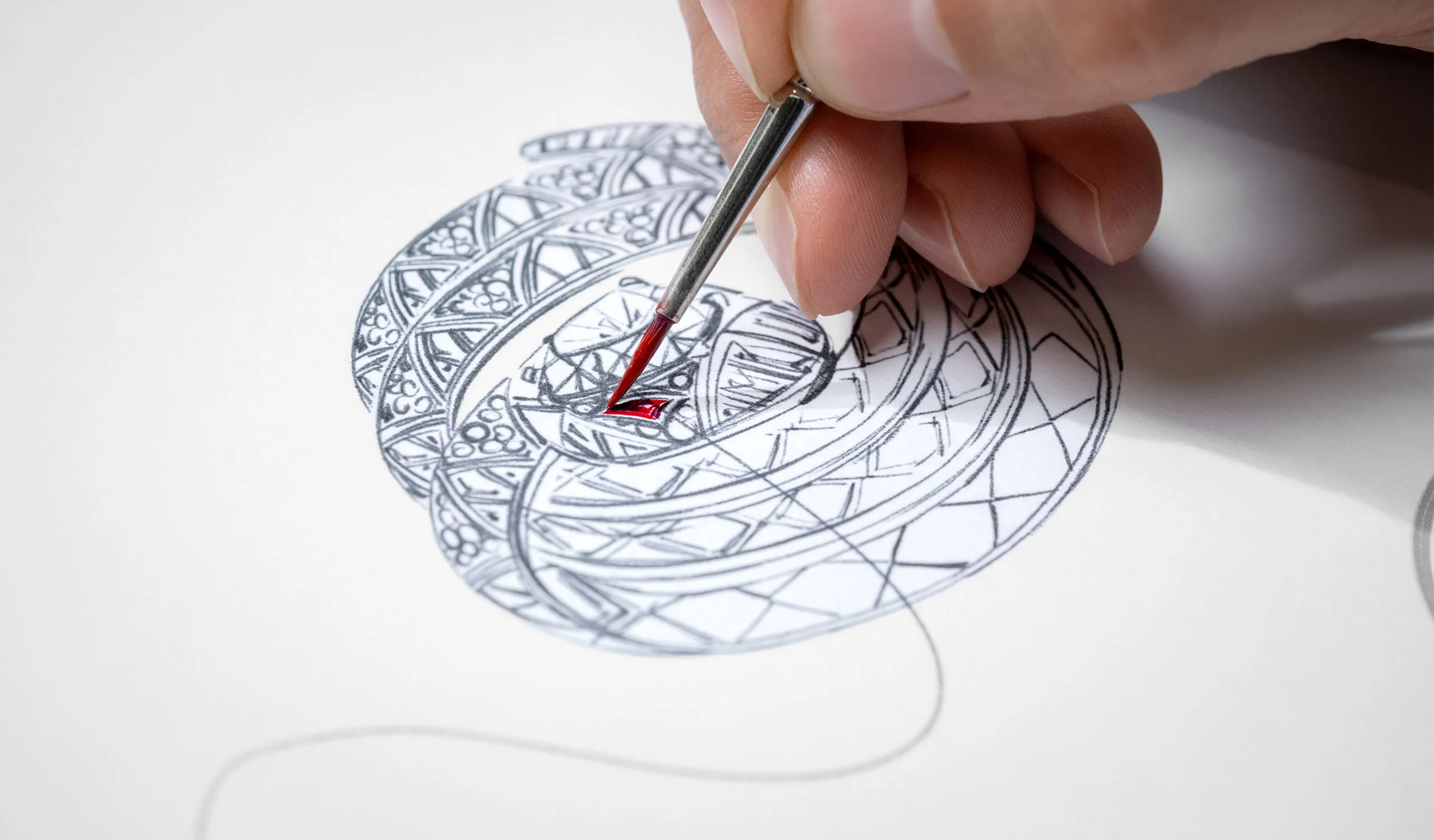 <p>Sketching the Eclettica Serpenti Infinia bracelet</p>