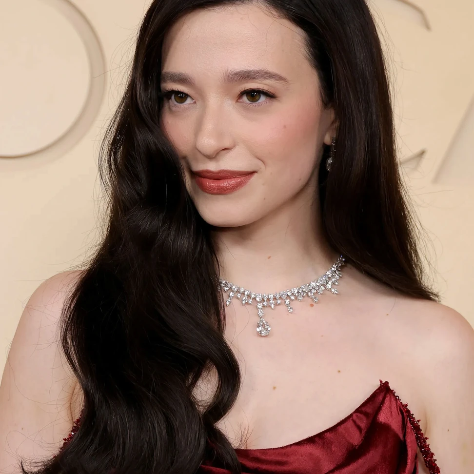 <p>Mikey Madison wears Tiffany & Co. ring in platinum with a diamond of over 8 carats and diamond accents, earrings in platinum with diamonds of over 8 total carats and ring in platinum with a diamond of over 6 carats and diamonds</p>