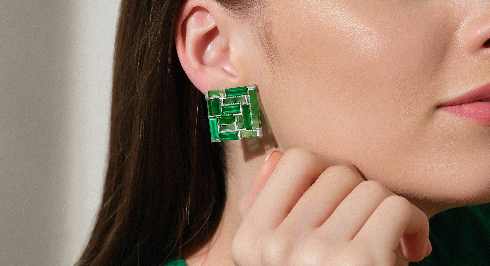 FORMS emerald earrings