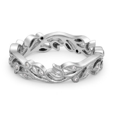 Joule white gold band with diamonds