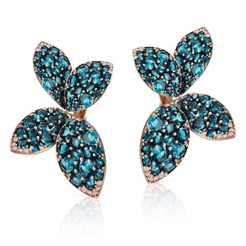 Giardini Segreti collection earrings with topaz and diamonds in rose gold