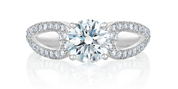De Beers 'Infinity Heart' 1.25ct diamond ring with platinum setting