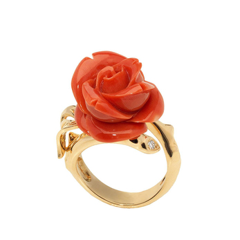 'Rose Dior' collection 'Pré Catelan' ring with coral and yellow gold
