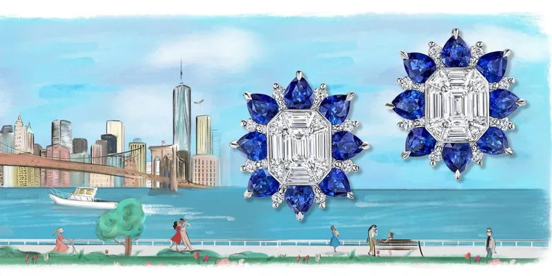 <p>New York Collection &#8211; Marble Marquetry Earrings</p>
