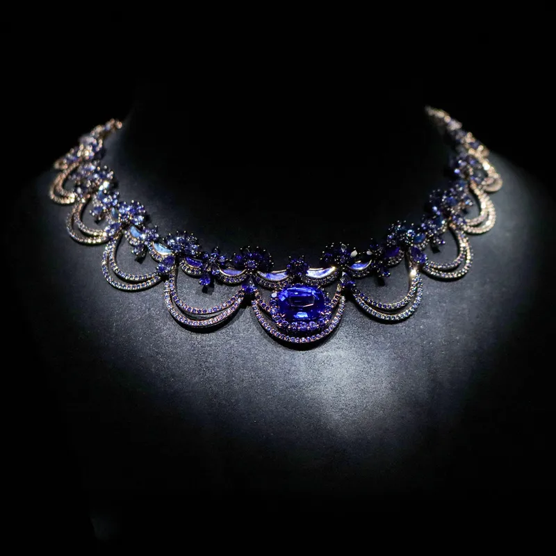 <p>A standout tanzanite, sapphire and diamond necklace from the Belle Dior High Jewellery collection</p>