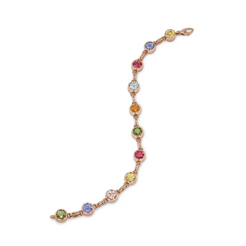 <p>‘Sparks of Fire’ bracelet with rubellite, tanzanite, morganite, aquamarine, green tourmaline, fire opal and yellow beryl</p>

