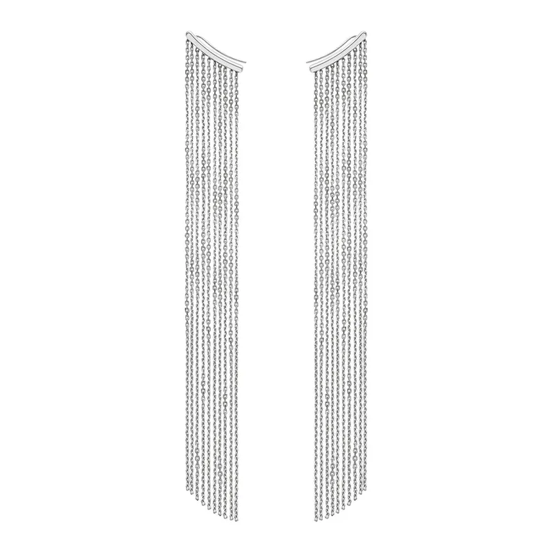 <p>Chainfall earrings in 18k white gold, worn by Emily Cooper in season 5</p>