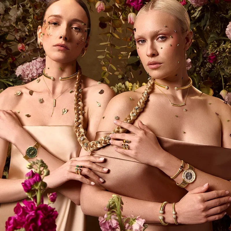 <p>Celebrating the theme of nature with the Tourbillon collection, including chokers, necklaces, rings and bracelets in 18k yellow gold, diamonds and hardstones</p>
