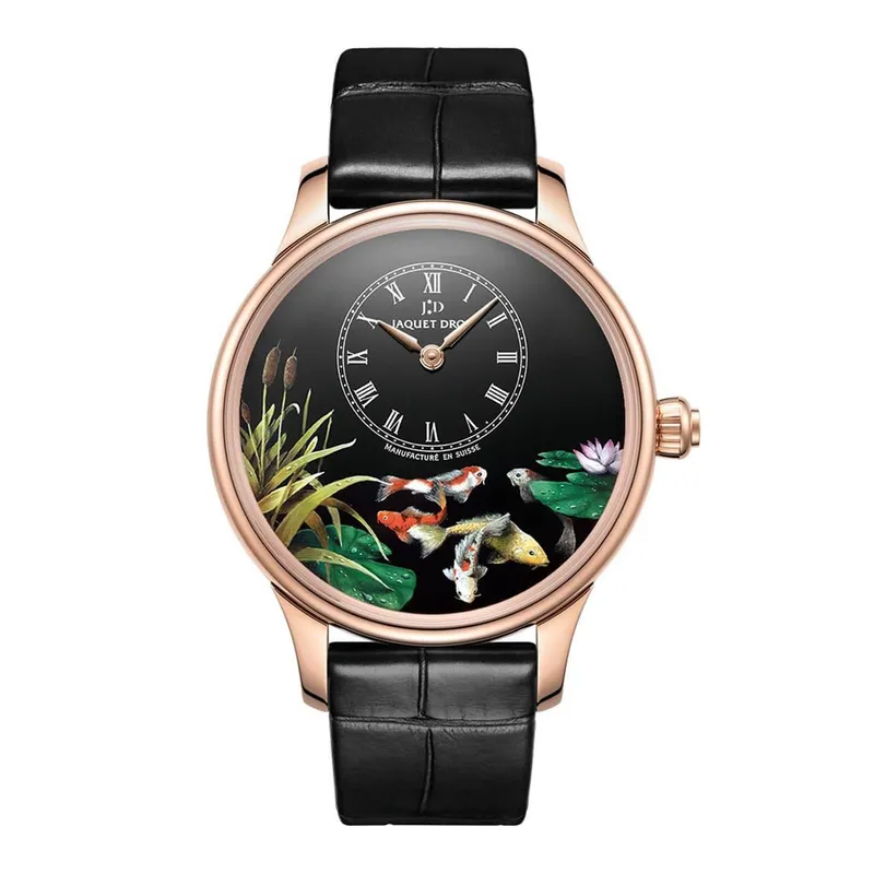 <p>Unusual versions of the watch Petite Heure Minute with miniature depictions of a Koi Carp</p>