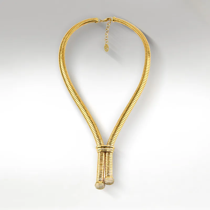 <p>Tourbillon collection necklace with diamonds in 18k yellow gold</p>
