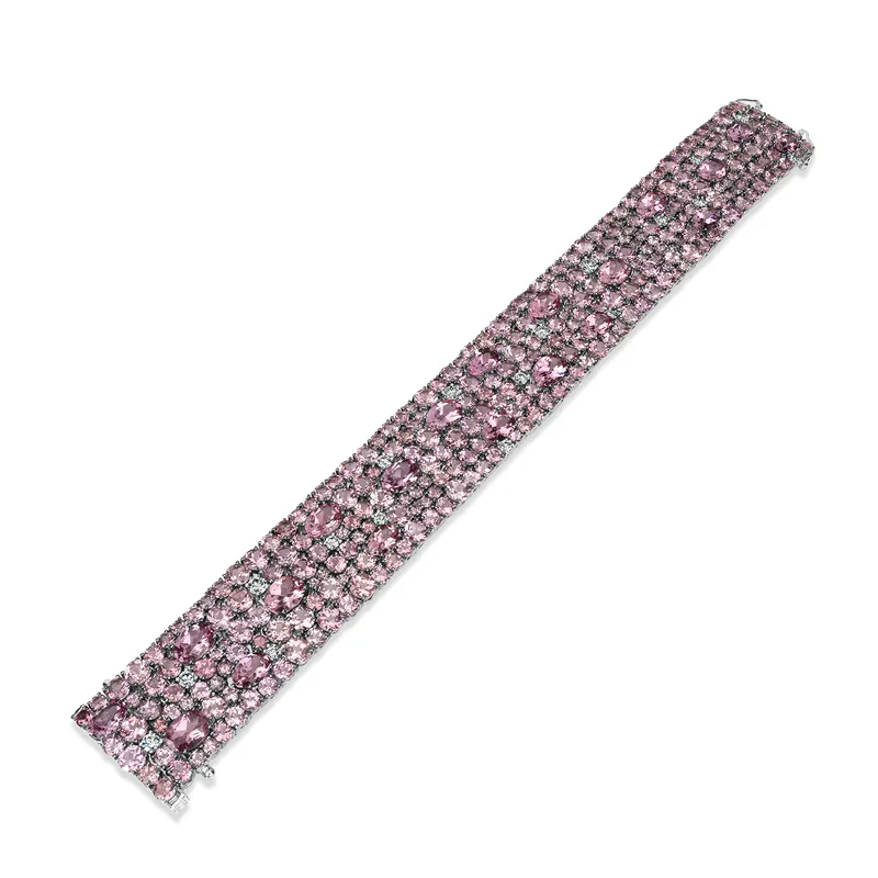 <p>Royal Touch bracelet from the Mosaic collection, set with 62.58 carats of rare Tanzanian Malaya garnets and 1.16 carats of South African diamonds</p>