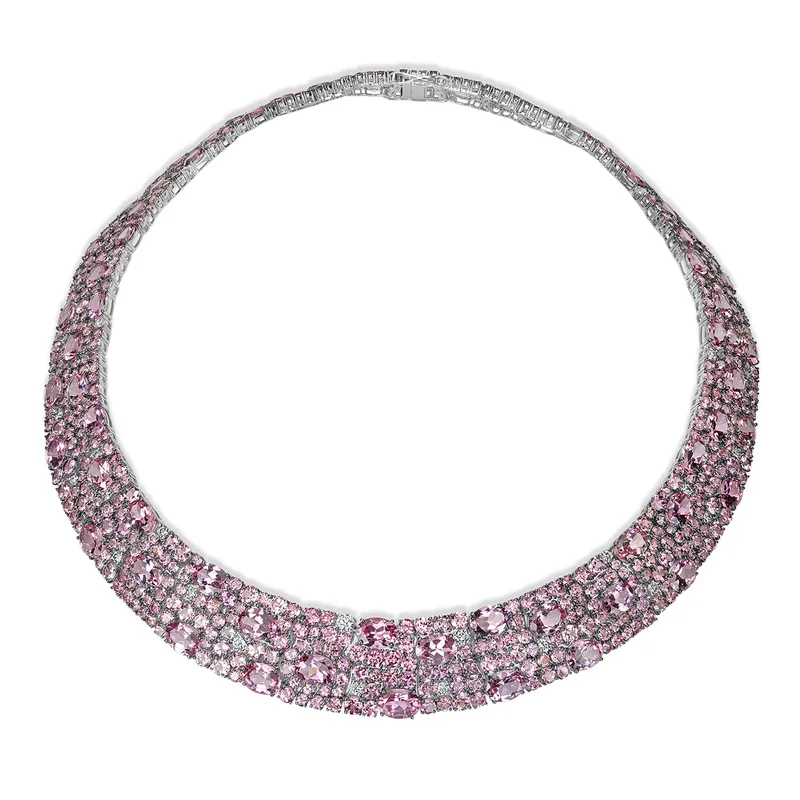 <p>Royal Touch necklace from the Mosaic collection, set with 106.45 carats of Tanzanian Malaya garnets and 1.82 carats of South African diamonds</p>