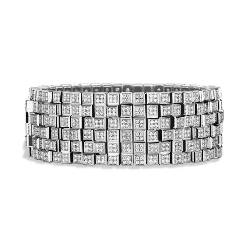 <p>Chopard Ice Cube six-row diamond bracelet in 18k ethical white gold</p>