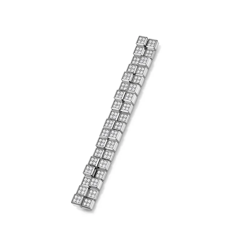 <p>Chopard Ice Cube two-row diamond bracelet in 18k ethical white gold</p>