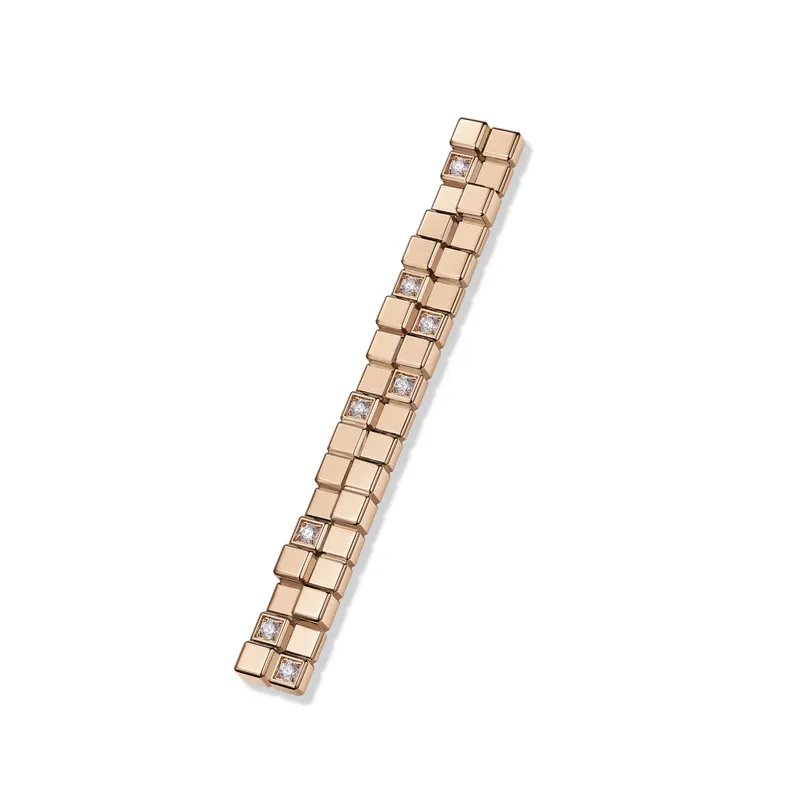 <p>Chopard Ice Cube two-row diamond bracelet in 18k ethical yellow gold</p>