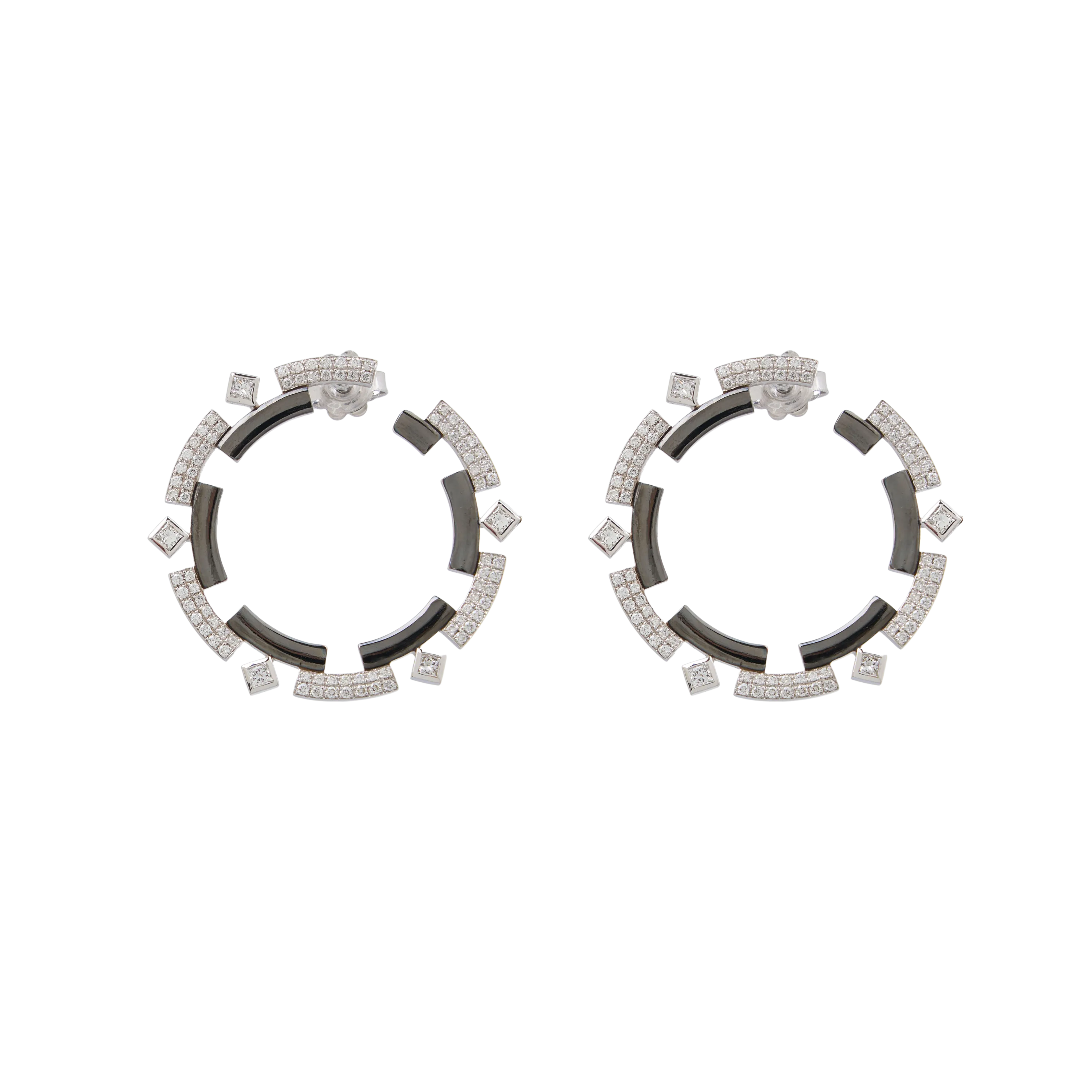 Dionysios Fine Jewels Athena earrings set with natural diamonds in 18k gold 