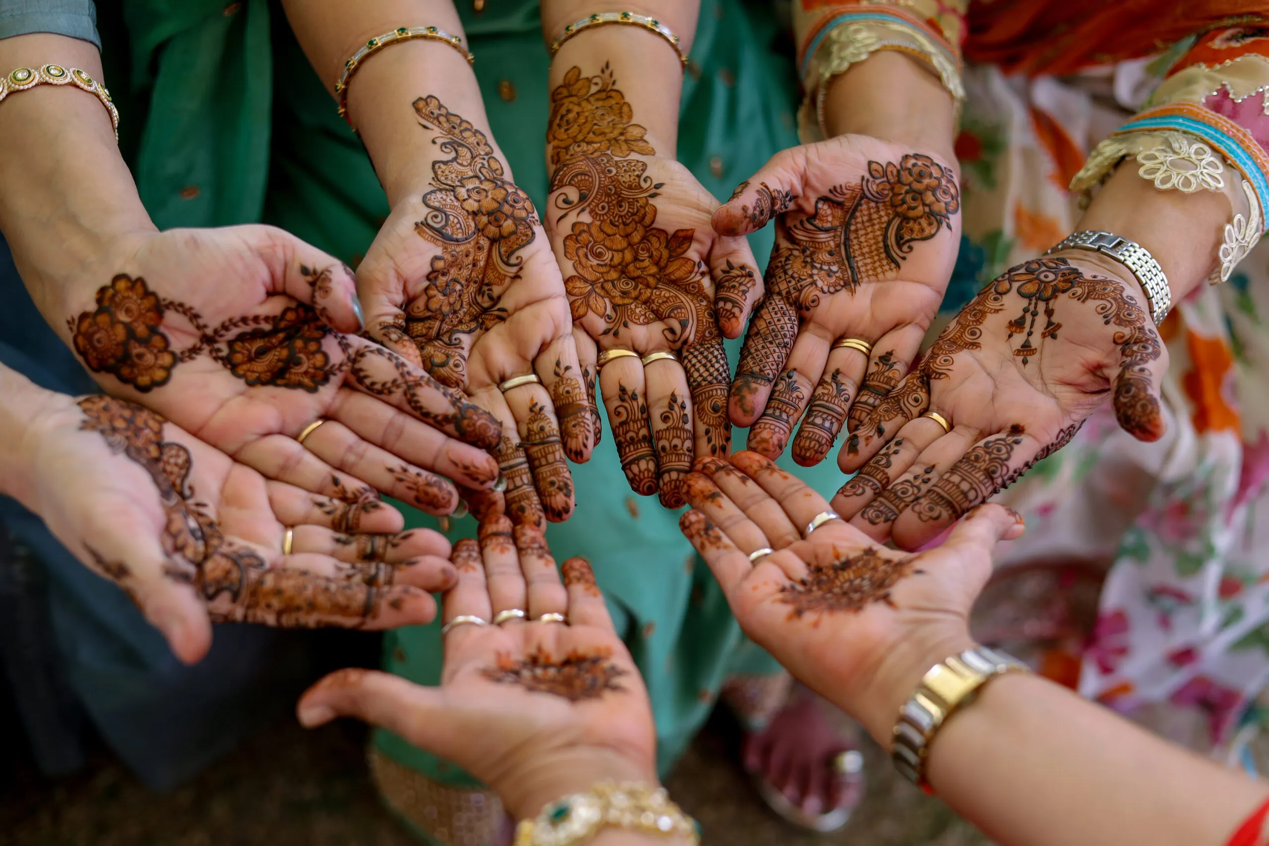 Henna art at the wedding of Priyal and Devansh at the Rambagh Palace in Jaipur