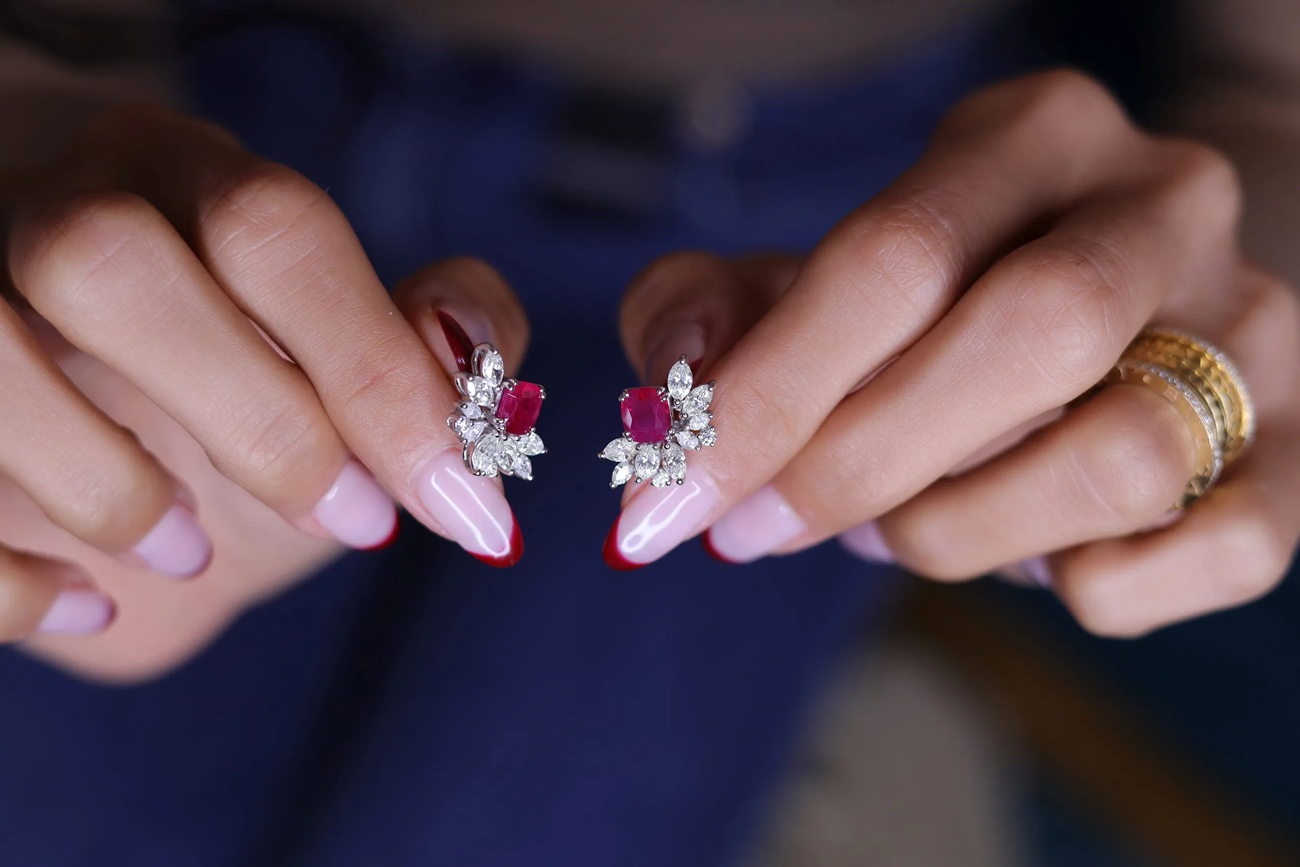 Farnoush Hamidian highlights a pair of ruby and diamond earrings in her personal jewellery collection