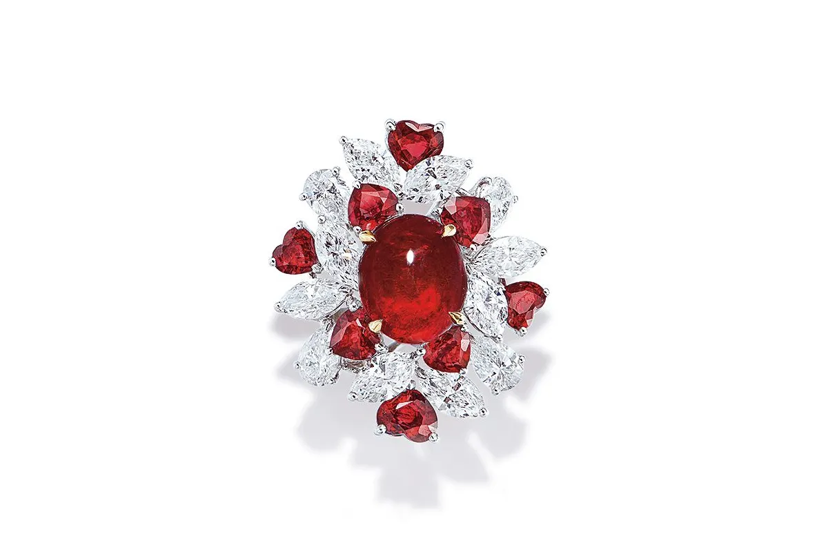 A 4.68 carat Burmese ruby and diamond ring by Faidee