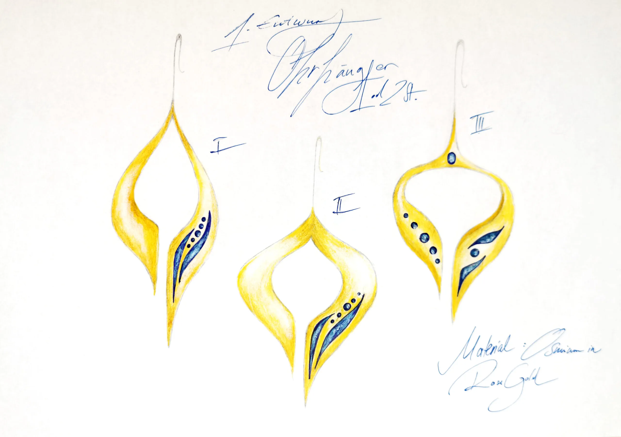 Earring and pendant design concepts by artisans who are already using osmium as part of their collections 