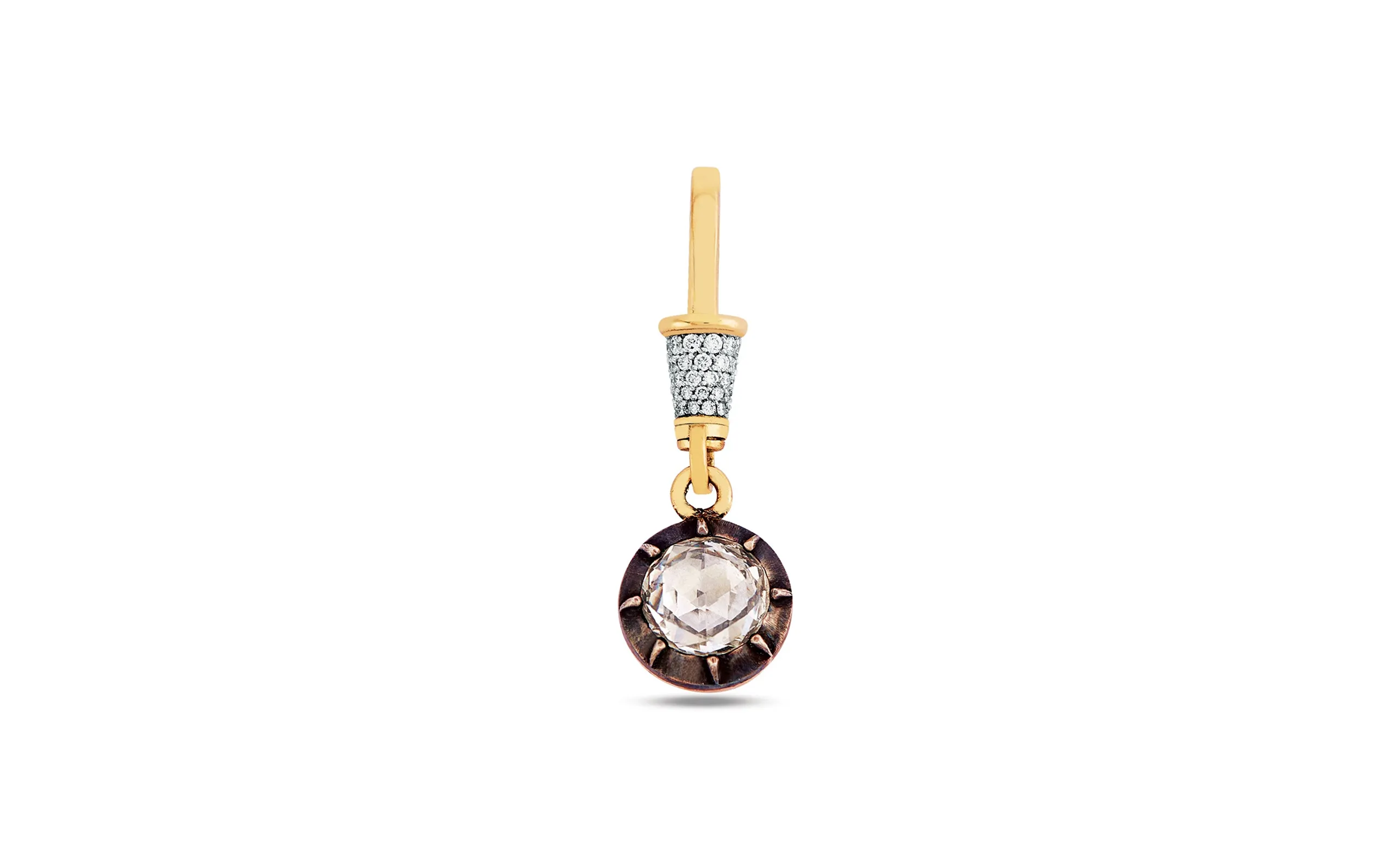 Aponine Diamond Drop pendant with a 1.01-carat raw-cut diamond and further white diamonds set in 18k gold