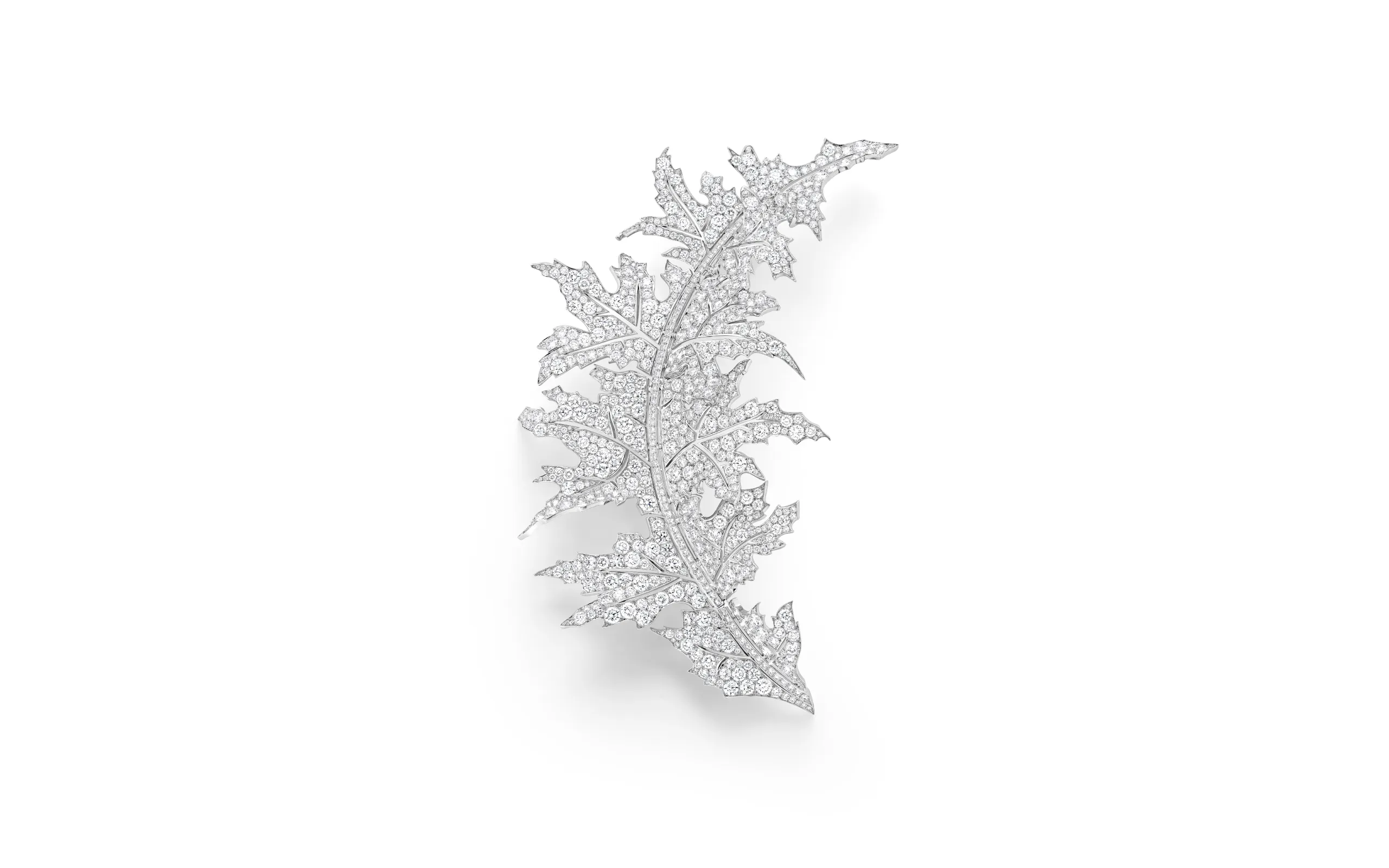 Boucheron Chardon multi-wear brooch with diamonds in 18k white gold, part of the Untamed Nature Histoire de Style 2025 High Jewellery collection 