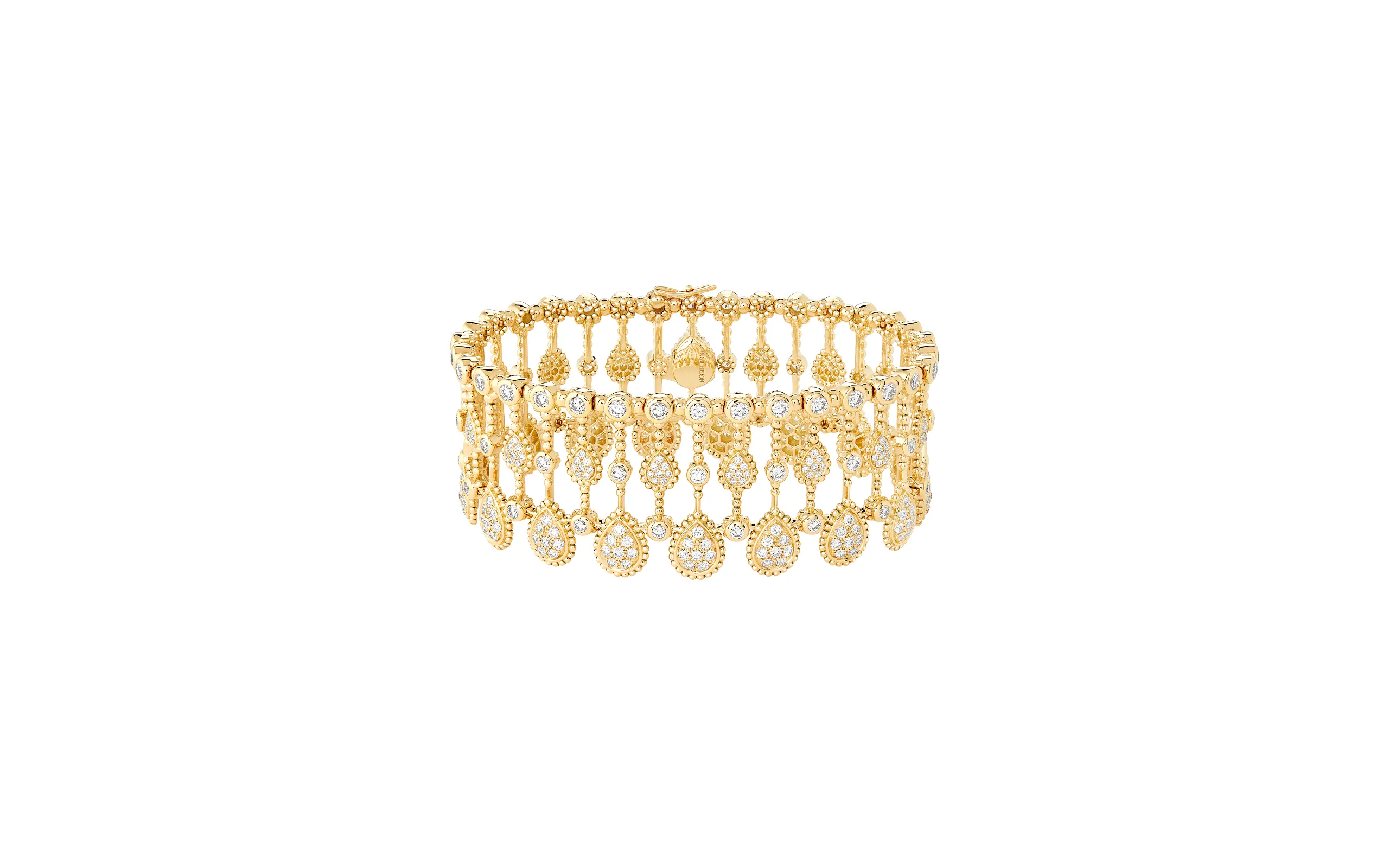 Serpent Bohème Solarité bracelet with multi-motifs paved with diamonds crafted in yellow gold