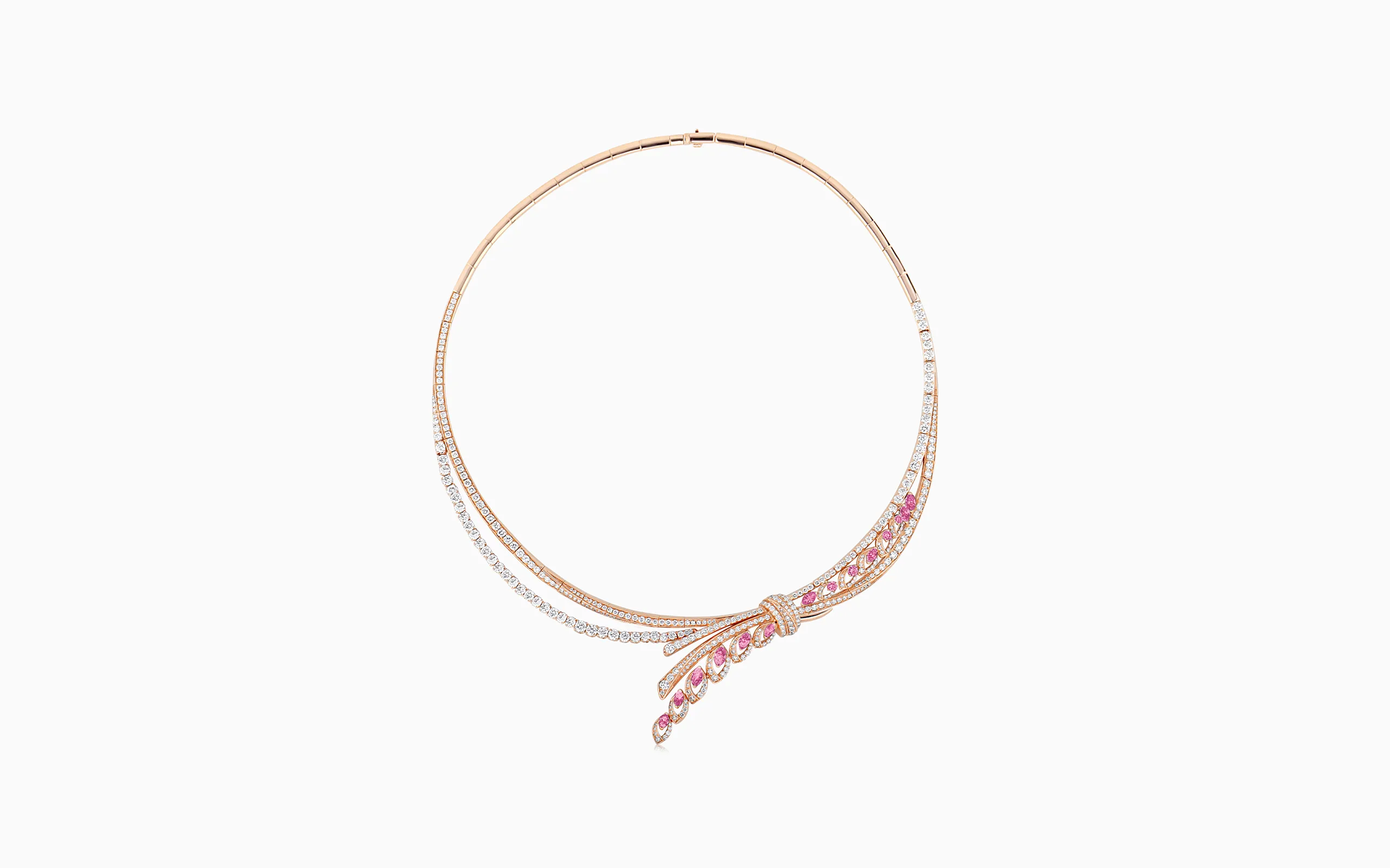BijouQ Edenia choker with pink sapphires and 9.01 carats of diamonds set in 18k rose gold