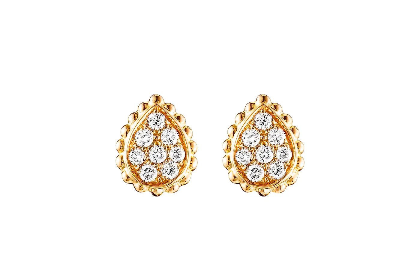 <p>Boucheron ‘Serpent Boheme’ earrings in diamonds and yellow gold</p>