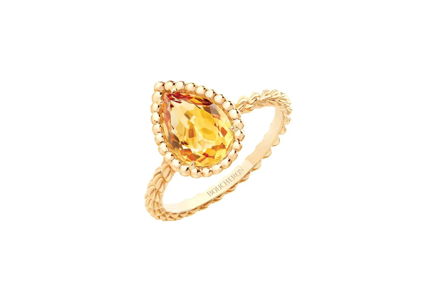<p>Boucheron ‘Serpent Boheme’ ring in citrine and yellow gold</p>