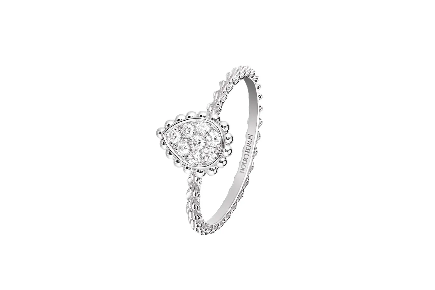 <p>Boucheron ‘Serpent Boheme’ ring in diamonds and white gold</p>