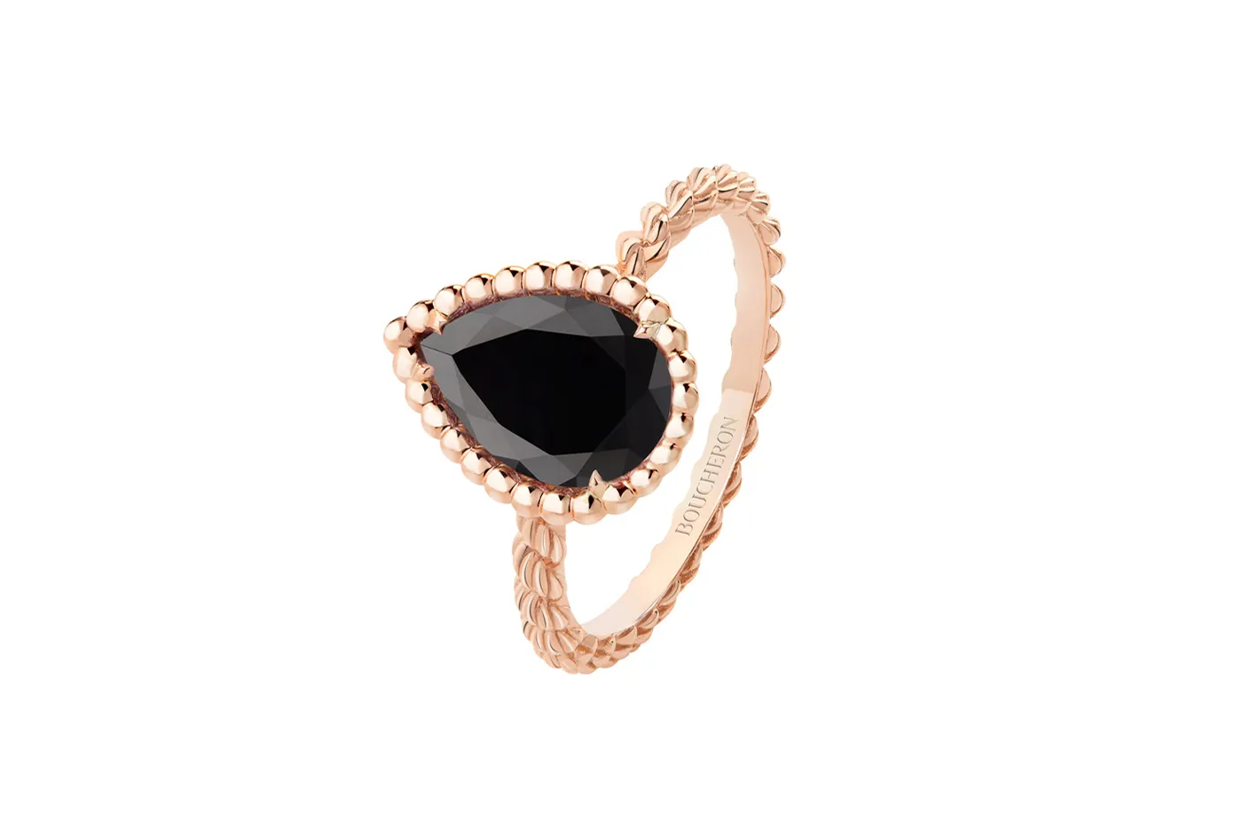 <p>Boucheron ‘Serpent Boheme’ ring in onyx and rose gold</p>