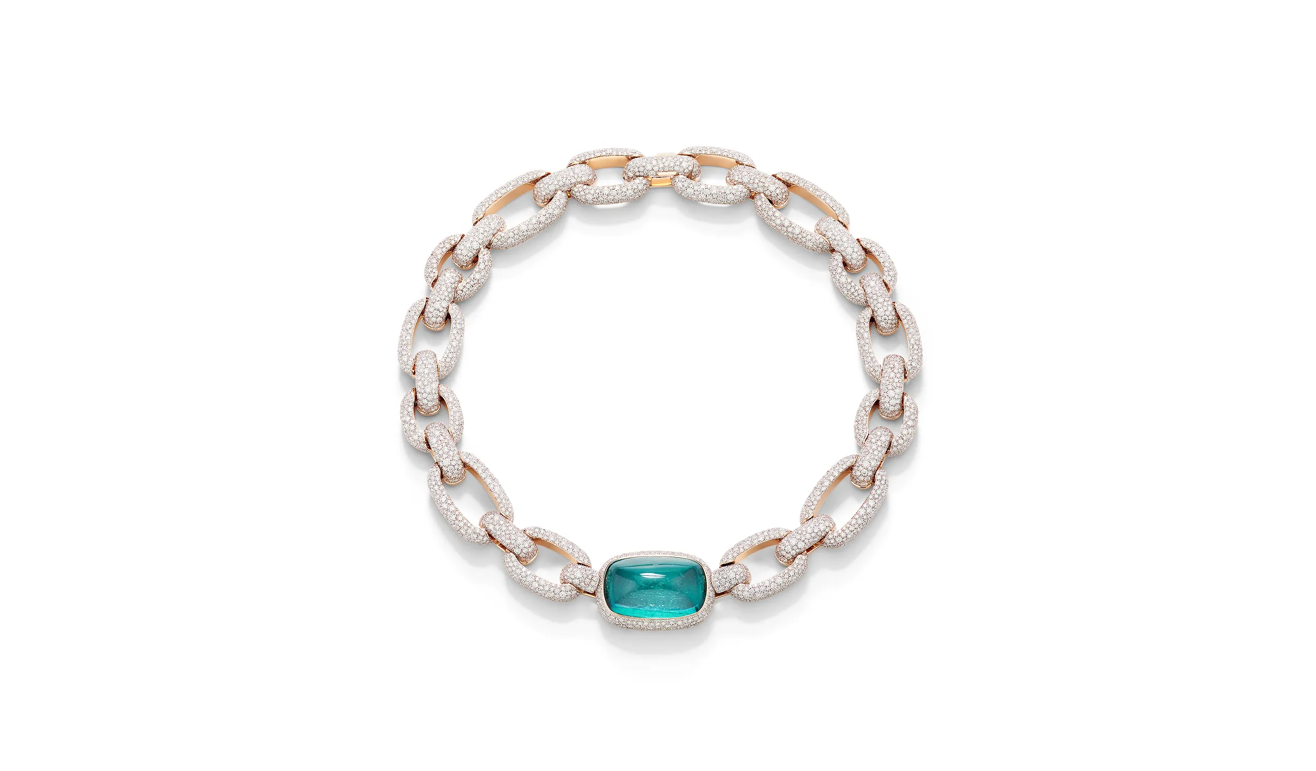 Pomellato Hypnotic Beryl necklace with diamonds from the ‘Collezione 1967’ High Jewellery collection