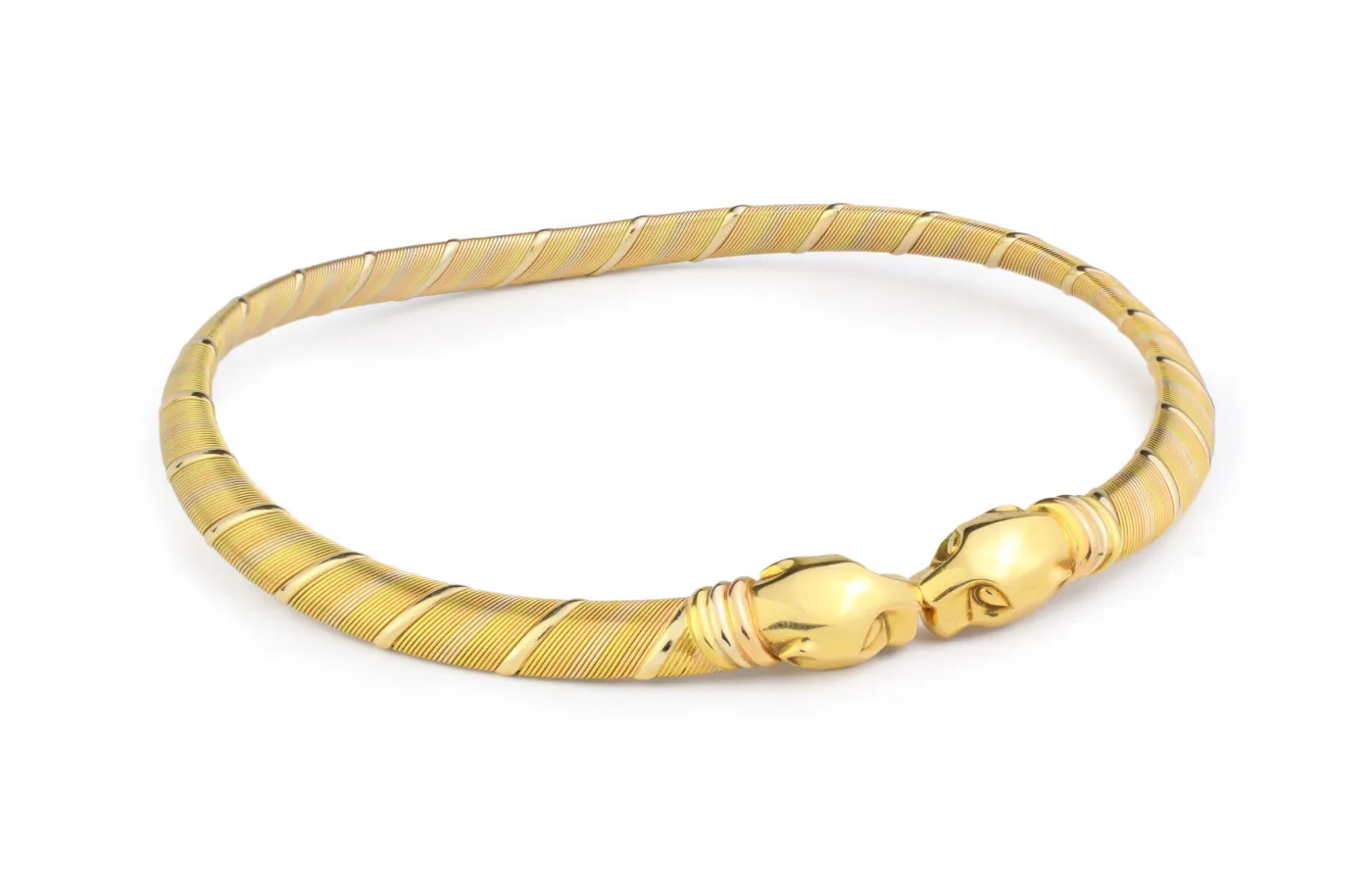 Vintage Cartier Panthère tri-colour gold collar necklace, circa 1980. Available at FD Gallery.