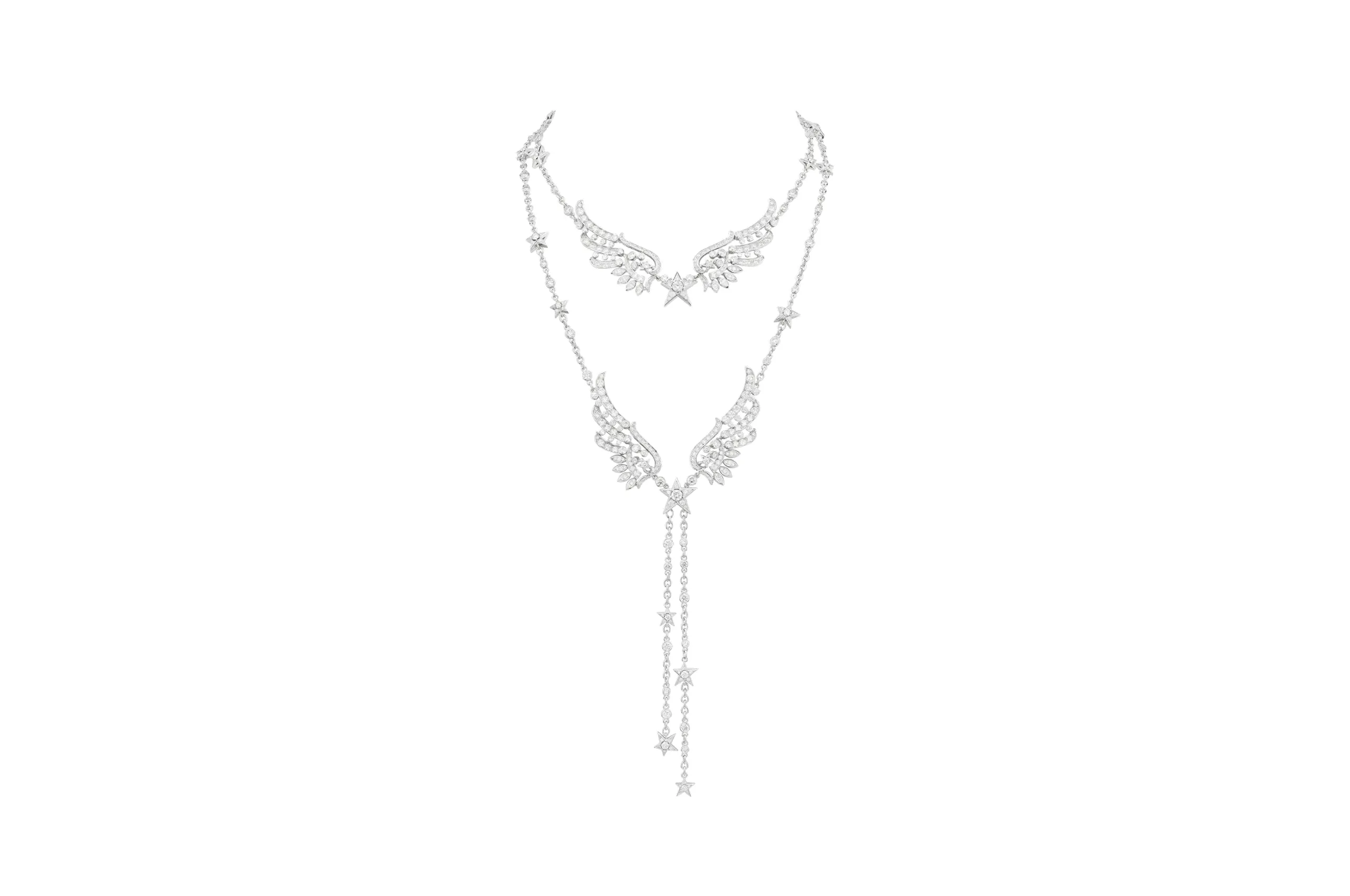 Chanel Free Move belt, which can also be worn as a sautoir necklace, with natural polished diamonds in white gold from the Reach for the Stars High Jewellery collection