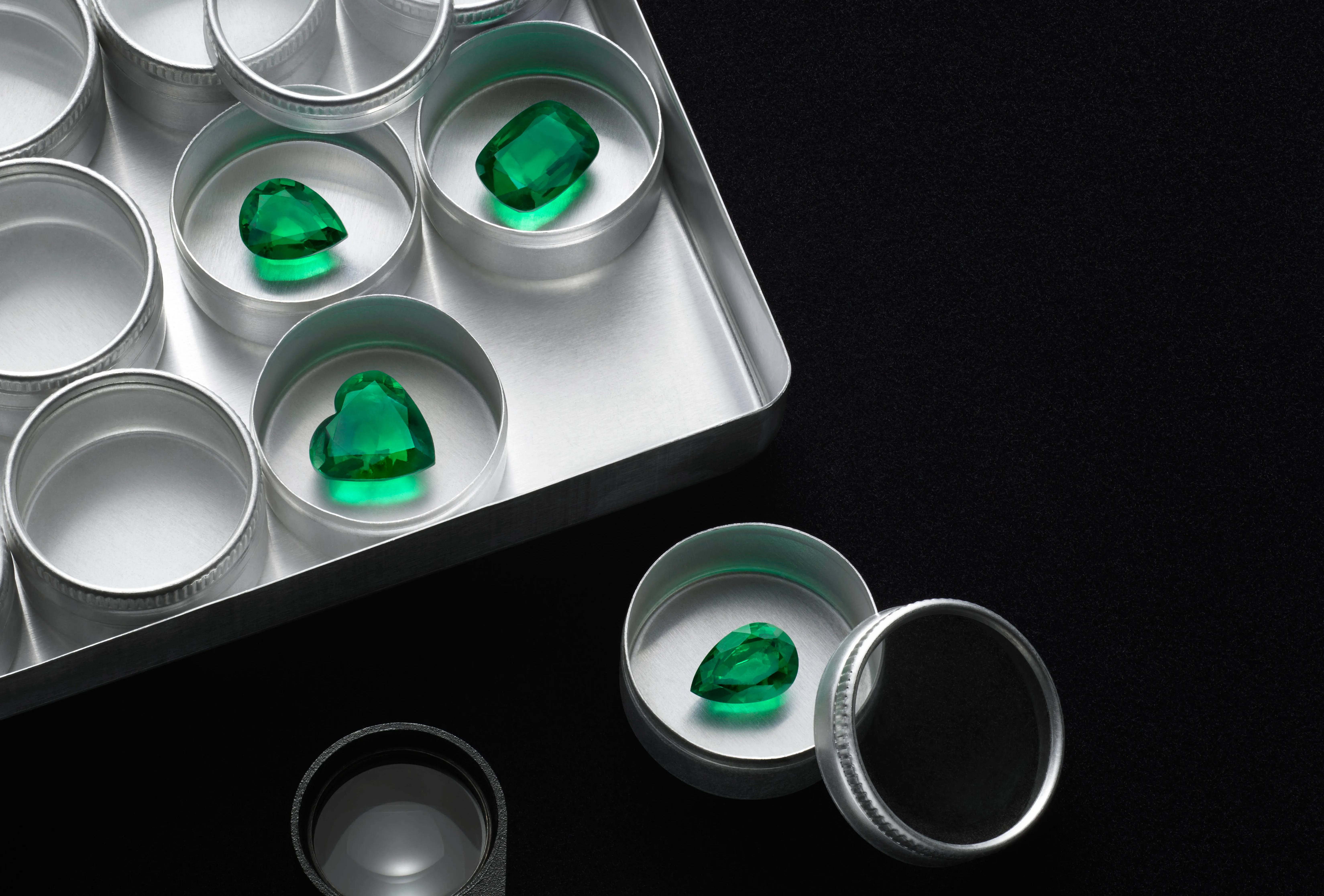 Loose emeralds from Chopard’s Insofu collection