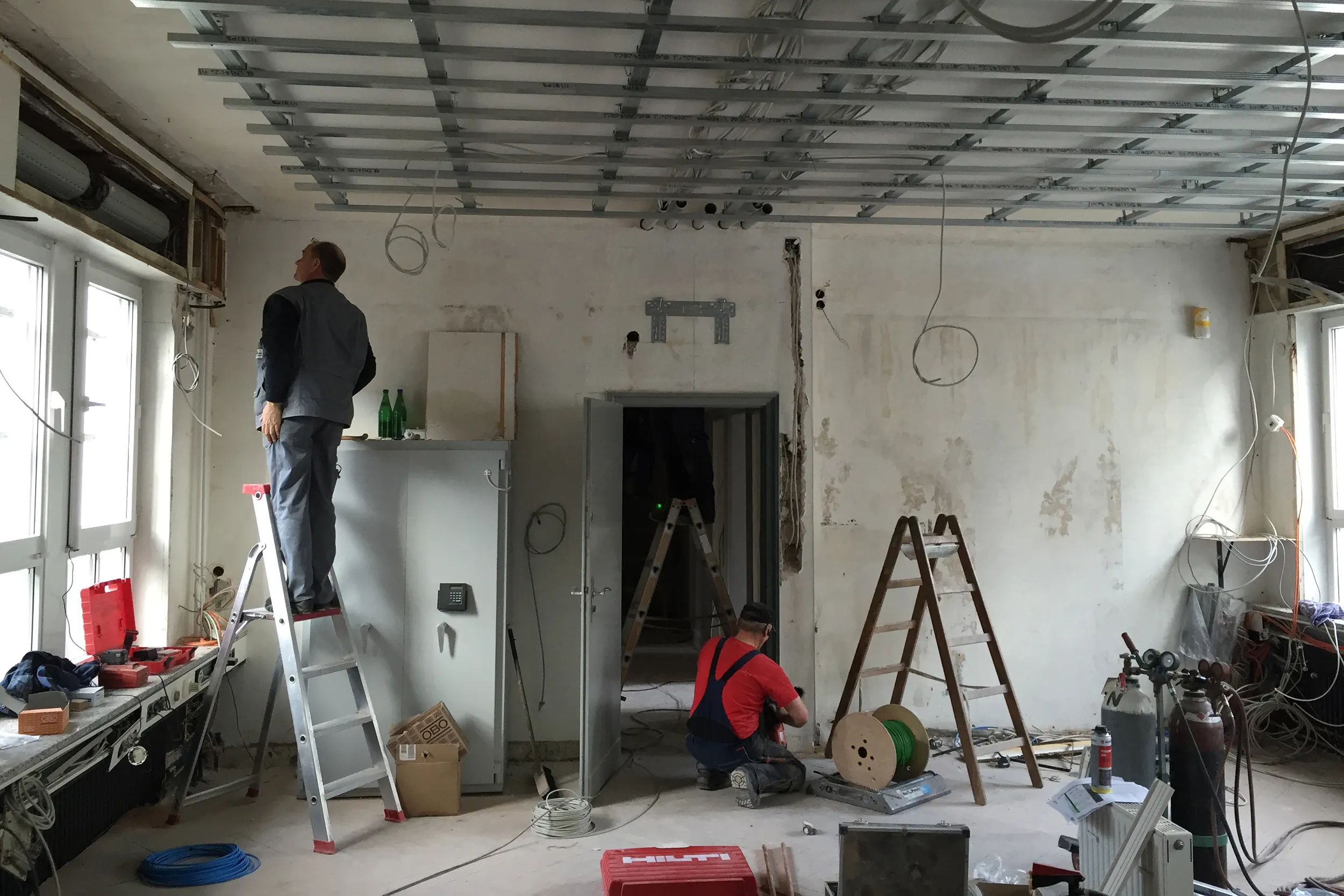 <p>Constantin Wild&#8217;s office undergoing renovation—the scene of his after-dark jump scare</p>
