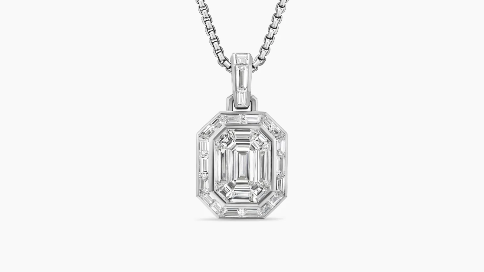 David Yurman The Vault men's Deco diamond high jewellery pendant in platinum