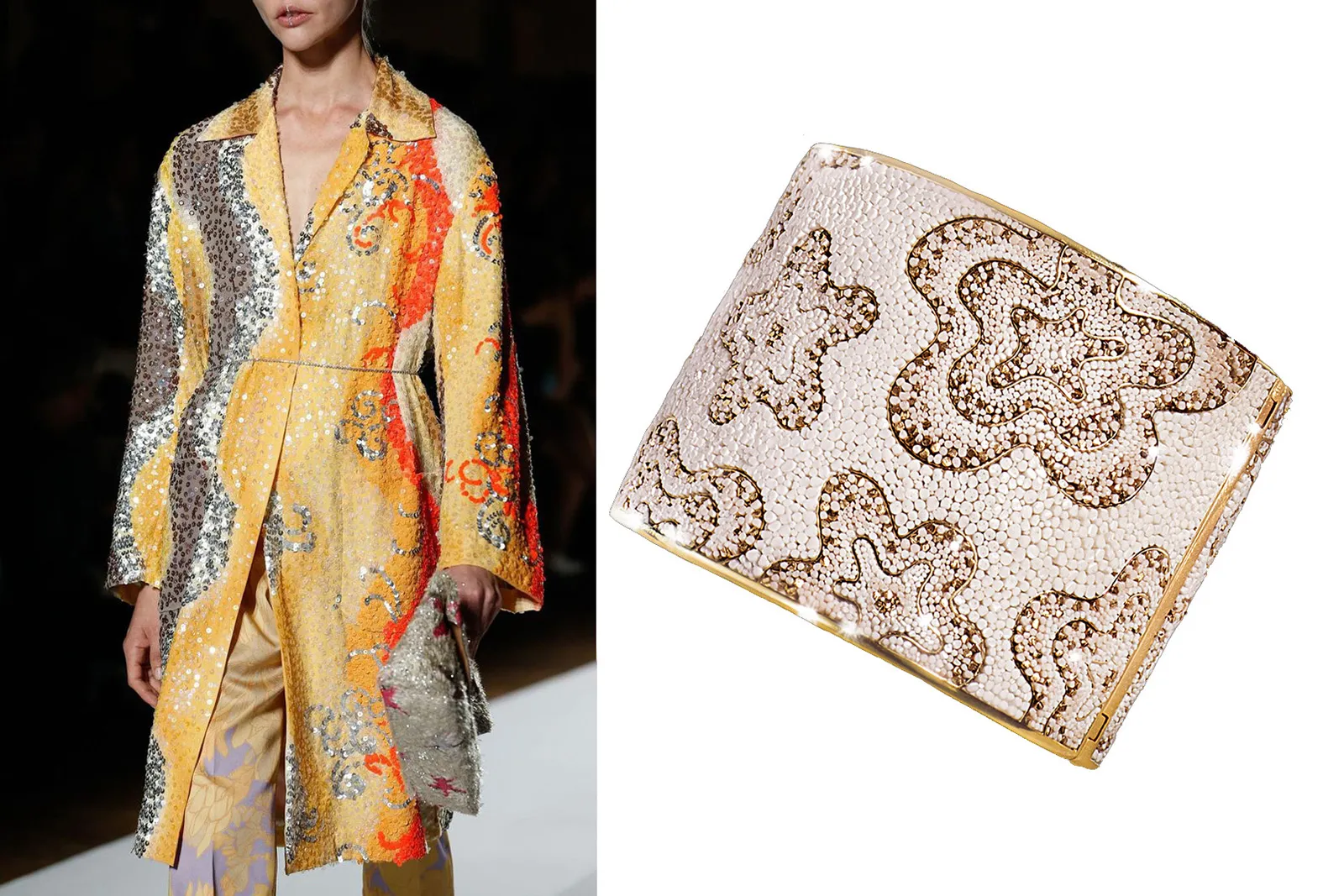 <p>Dries Van Noten and SICIS &#8216;Fiore&#8217; micromosaic cuff</p>
