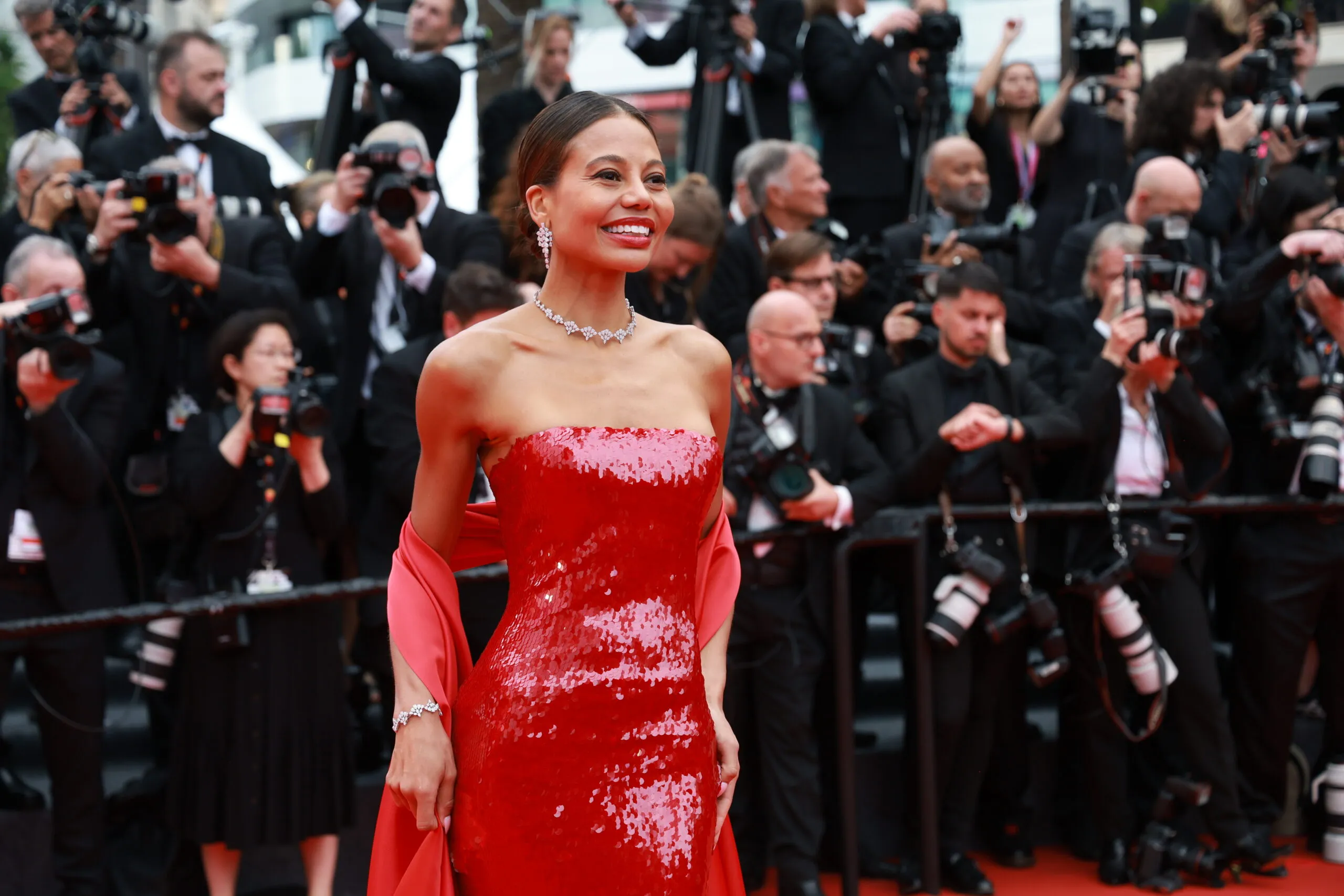 Emma Thynn, Marchioness of Bath wears a suite of Chopard diamonds to the Cannes Film Festival 2025