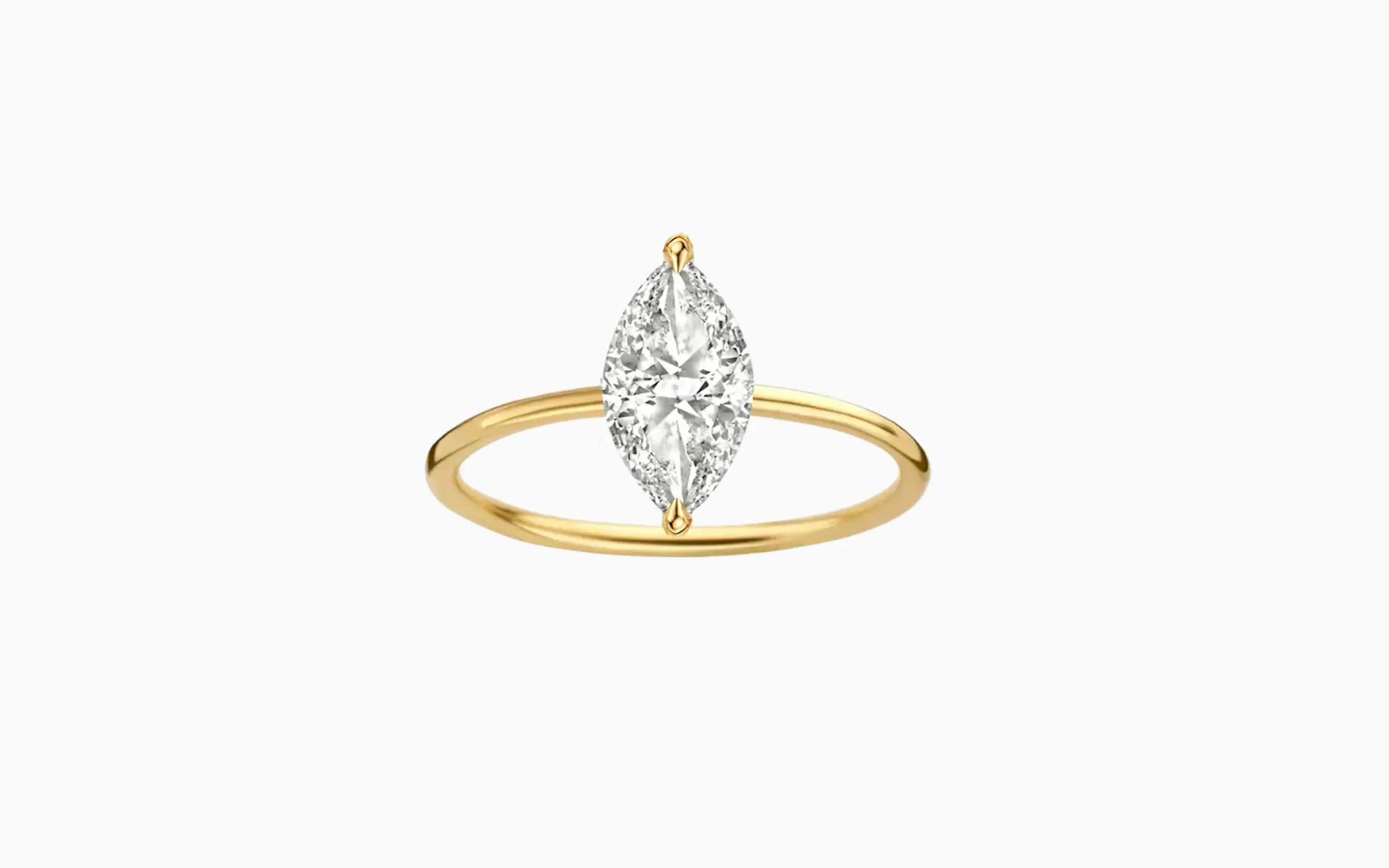 Kimai Eva marquise diamond engagement ring in 18K recycled yellow gold