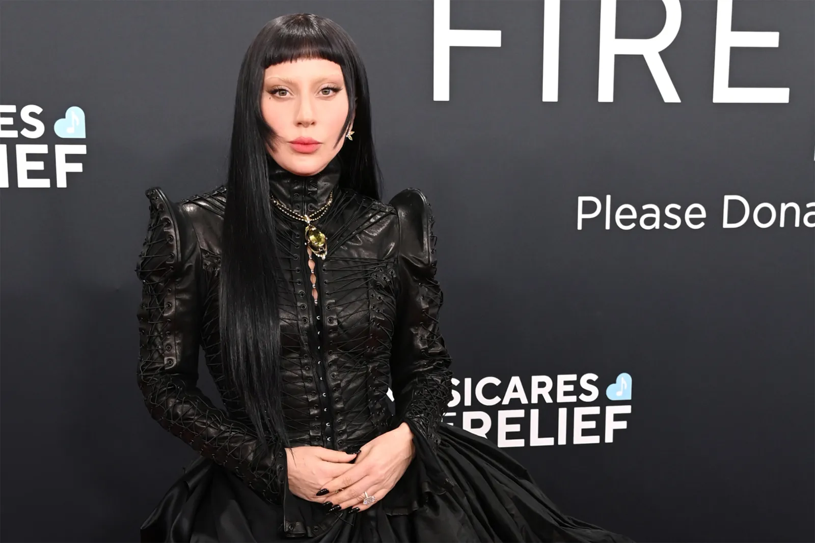 <p>At the 2025 Grammys, Lady Gaga wore a never-before-seen Tiffany & Co. pearl, onyx and green tourmaline necklace from the early 1930s</p>