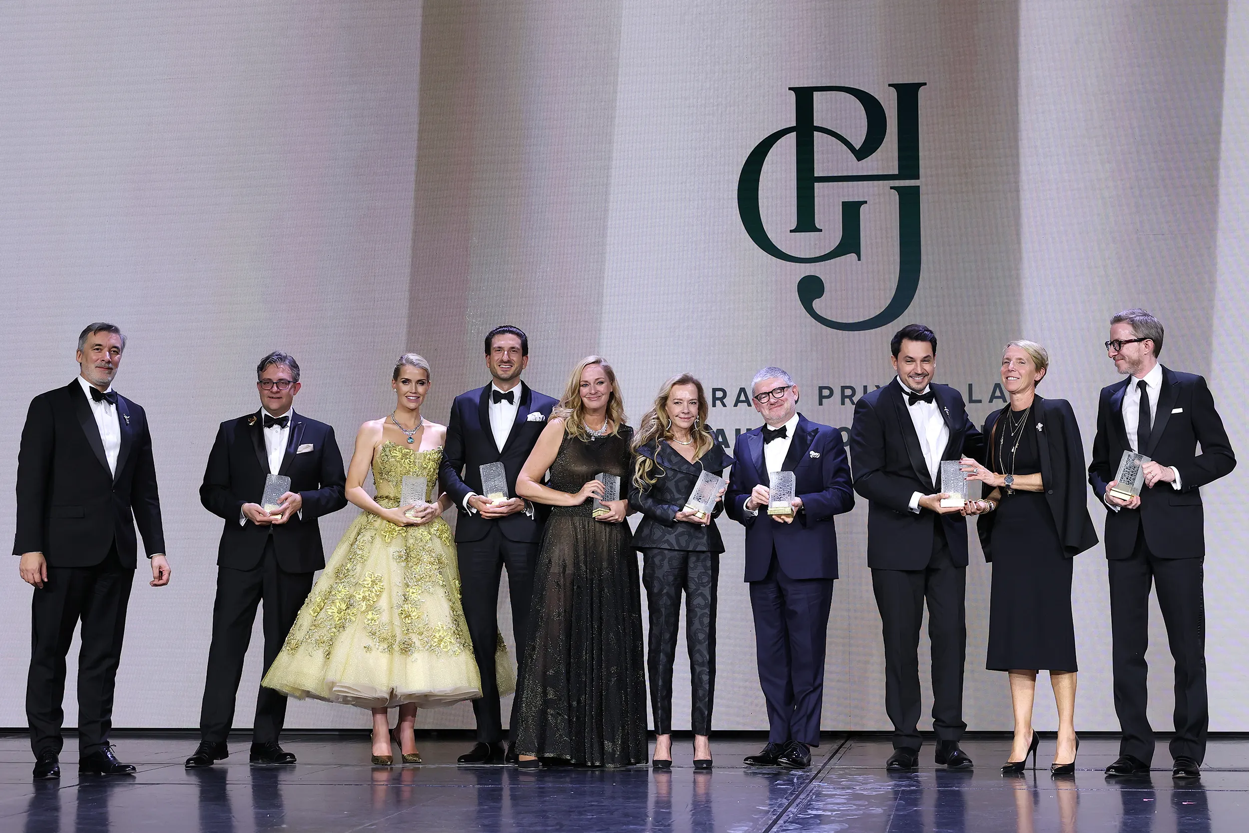 <p>The Grand Prix de Haute Joaillerie award winners take to the stage</p>