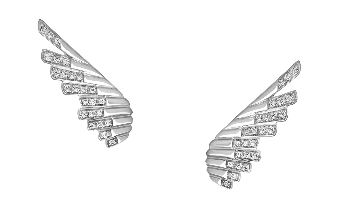 Garrard Mini Icons earrings from the Wings collection with diamonds in 18k white gold