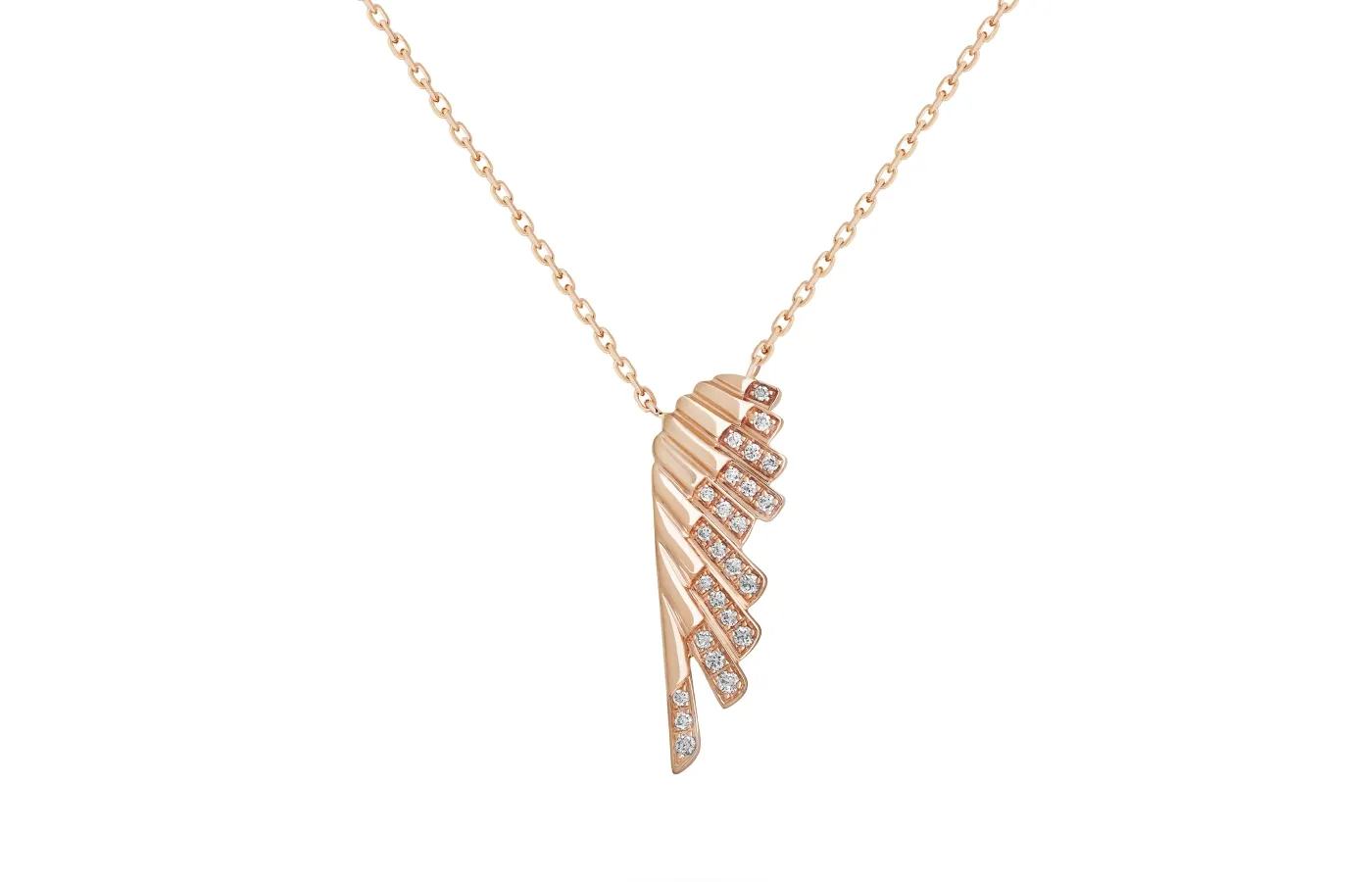 Garrard Mini Icons necklace from the Wings collection with diamonds in 18k rose gold