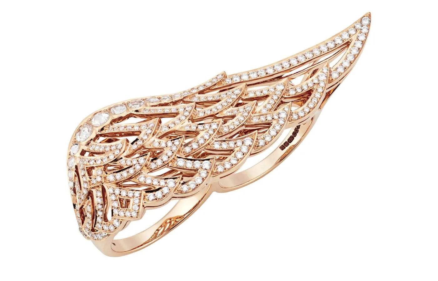 Garrard ring from the Wings collection with diamonds in 18k rose gold