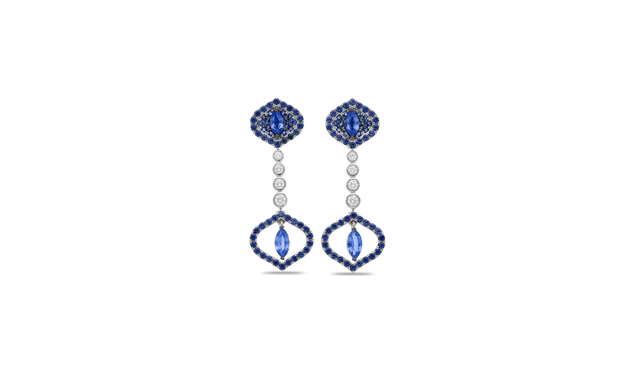 Gyan Jaipur earrings with sapphires and diamonds from the Sarai collection