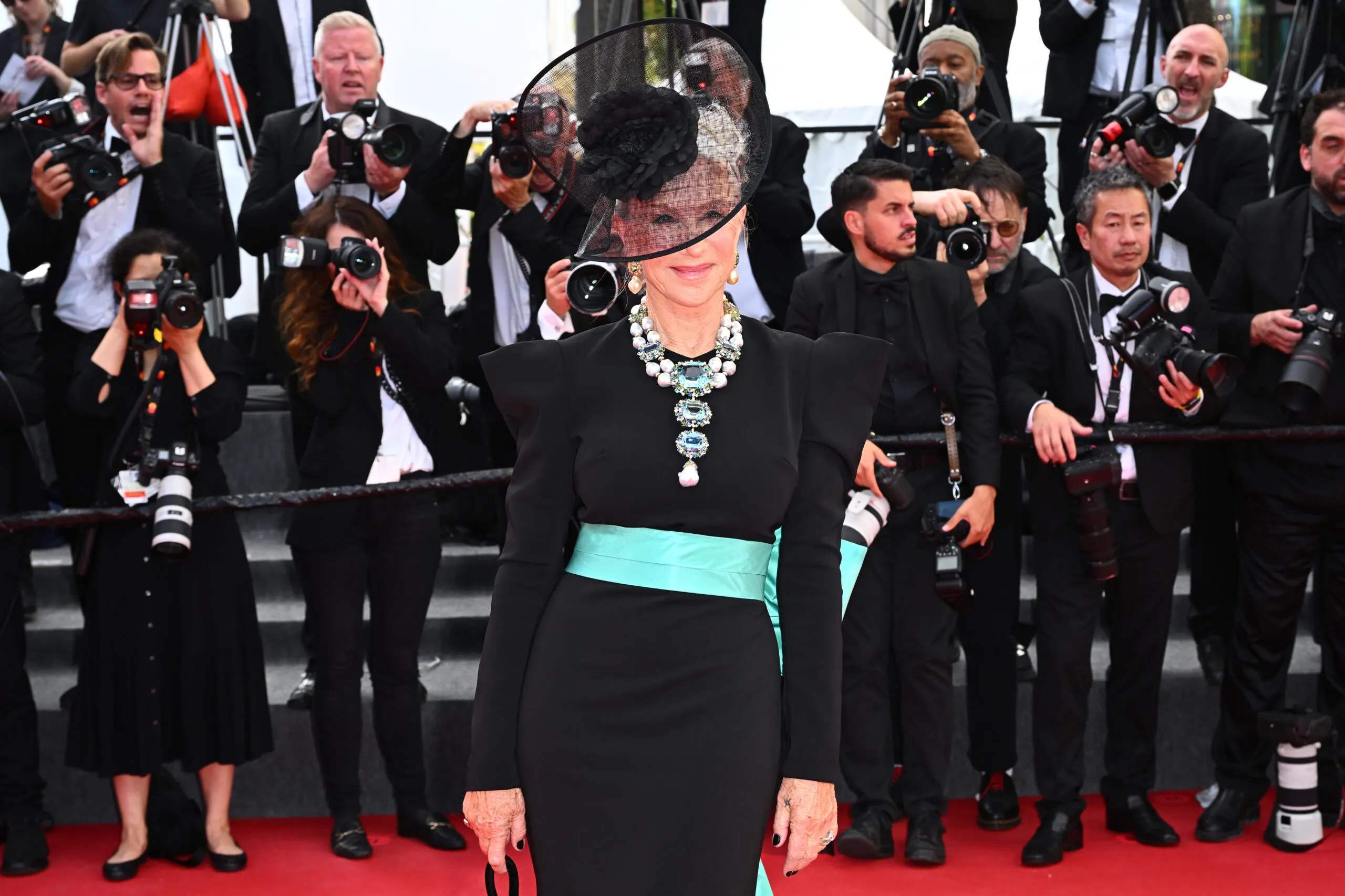  Dame Helen Mirren wearing the Marina collier by Margot McKinney to the Cannes Film Festival 2025