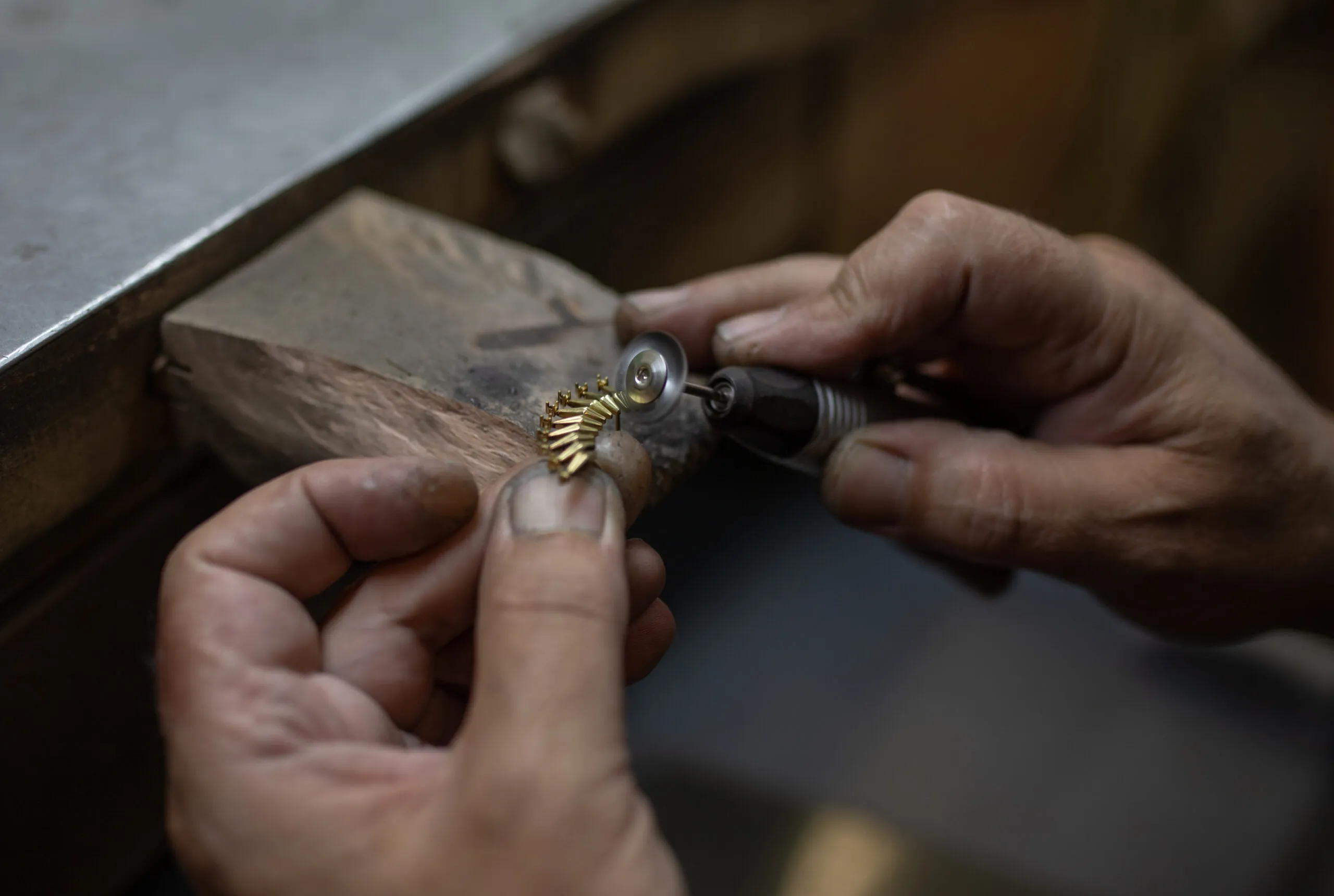 Dionysios Fine Jewels uses hand-finishing techniques to create pieces that blend ancient and modern influences