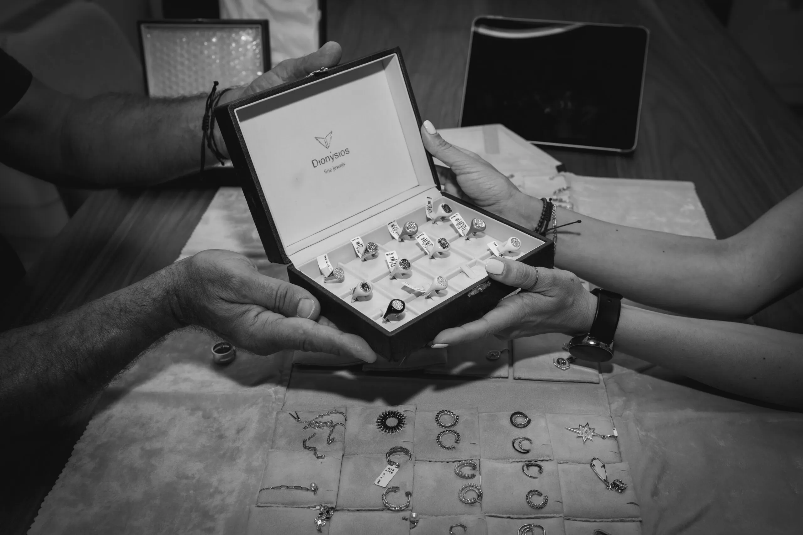 A selection of cocktail rings and jewellery creations by Dionysios Fine Jewels 